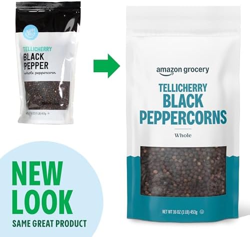 Amazon Grocery, Tellicherry Whole Black Peppercorn, 16 Oz