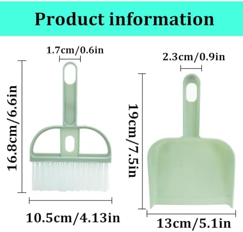 Mini Dustpan and Brush Set, Portable Exquisite Pet Waste Cleaning Kit, Hamster Sand Scooper Cage Cleaning Tool for Small Pets Hamsters Guinea Pigs Hedgehogs Chinchillas Rabbits(Pink)