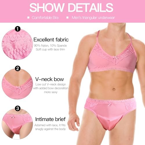 Lingerie Set For Men, Sexy Bra And Underwear G String Exotic Man GayPanty, Sissy Panties Femboy,