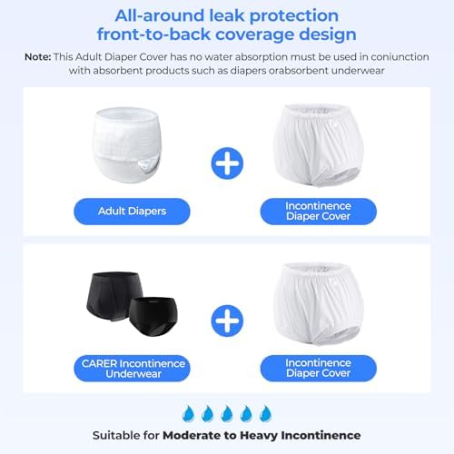 Adult Diaper Cover for Incontinence Noiseless Leakproof Underwear for Incontinence Reusable Adult Incontinence Underpants for Men and Women Comfortable All-Day Protection