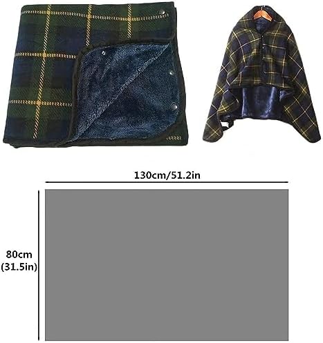 Wheelchair Warmer Cover Blanket,Wheelchair Warm Flannel Blankets with Buttons - Doublelayer Extra Shawl for Lap, Bed, Sofa & Office - Plus Velvet Thickened