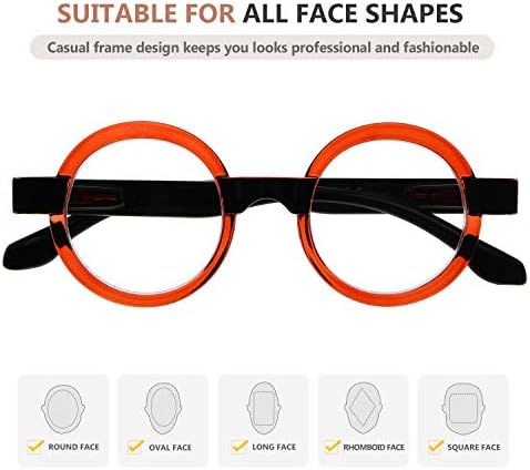 Eyekepper Round Reading Glasses for Women Retro Readers Eyeglasses - Red +1.00