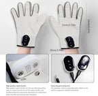 1 Pair of EMS Microcurrent Massage Gloves with LCD Display & 9 Intensities, Rechargeable Battery & Carbon-Silver Electrodes for Facial Lifting, Full Body Muscle Recovery and Pain Relief on Back Legs