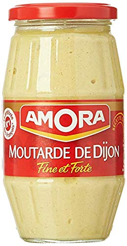 Amora Moutarde de Dijon Fine et Forte - Fine and Strong French Dijon Mustard, 440g (15.5oz) Jar