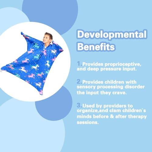 Autism Cute Unicorn Movement Stretchy Sensory Body Socks - ADHD and Improve Sensory Processing Sox - Help Children with Autism (Medium)