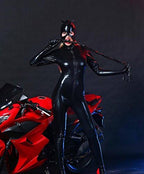 Women Faux Leather Bodysuit Sexy Wetlook Lingerie Front Zipper Stage Performance Pole Dance Clubwear
