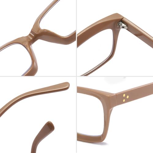 REAVEE 2 Pack Oprah Style Oversized Reading Glasses for Women Men Blue Light Blocking, Ladies Stylish RetroSquare Large Computer Readers (Red/Coffee 1.5x)