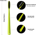 EasyHonor Huge Head Toothbrush, with Medium Soft Britles for Adult. (Charcoal Bristles,8 Packs)