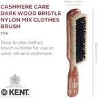 Kent CP6 Clothes Brush. 100% Natural Black & White Boar Bristle Lint Remover Especially for Cashmere, Wool and Silk for Keeping Delicate Fabrics Free from Fibres, Fluff and Pet Hair. Made in England
