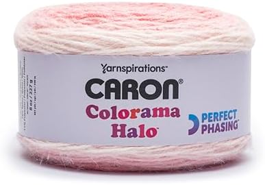 Caron Colorama Halo Cake Caron Rose Frost Yarn - 2 Pack of 8oz/226.79g - 71% Acrylic,18% Nylon,11% Polyester - #5 Bulky - 60 Yards for Knitting, Crocheting & Crafts