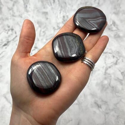 Tiger Iron Flat Tumble Stone ~44-47mm