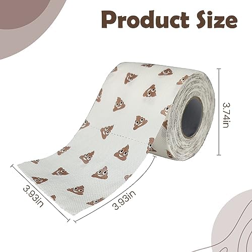 Poop Happy Birthday Decorations Gifts for Women Men Her Him, 3 Ply 150 Sheets Novelty Prank Toilet Paper Roll Tissue Papers, Custom Bathroom Decor Party Supplies Favor for Guest Friends Present