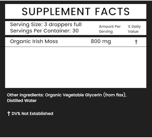 Organic Irish Moss - 2 oz in Glass Bottle - Khroma Herbal Products - Organic Sea Moss