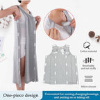 Post Shoulder Surgery Shirt,Sides and Full Arm Opening,Snap Open Tearaway Shirt,Soft Cotton Material,Chemo Clothing for Home Care/Post Surgery/Dialysis/Elderly/Fracture/Disability/Rehab Gray