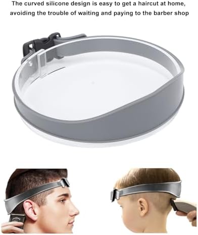 DIY Hair Trimming Template Haircut Band Breathable Curved Degion Silicone Home Hair Trimming Guide for Boys Men (Grey)