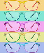 Yogo Vision Blue Light Reading Glasses for Men and Women Two Tone Havana Rectangle Readers Set of 5