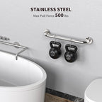 2 Pack 16 Inch Anti Slip Shower Grab Bar Handle, ZUEXT Chrome Stainless Steel Bathroom Grab Bar, Knurled Bathroom Balance Bar,Safety Hand Rail Support,Handicap Elderly Injury Senior Assist Bath Handle