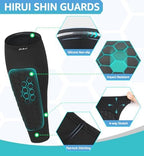HiRui Soccer Shin Guards Shin Pads for Kids Youth Adult, Calf Compression Sleeve with Honeycomb Pads, Support for Shin Splint Baseball Boxing Kickboxing MTB, Lightweight(1PAIR)
