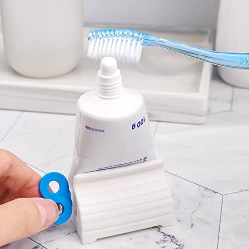 15 Pieces Rolling Tube Toothpaste Squeezer Toothpaste Seat Holder Stand Rotate Toothpaste Dispenser for Bathroom (3 Color)