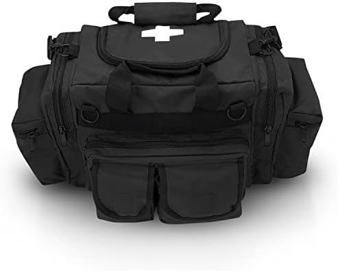 ASA TECHMED First Aid Responder EMS Emergency Medical Trauma Bag Deluxe, Black