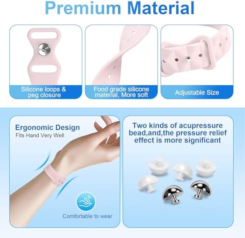 LYJEE Motion Sickness Bands Anti Nausea Wristband for Adult and Kids Morning Sickness Relief for Pregnant Women Acupressure Nausea Relief for Car, Sea, Air Sickness