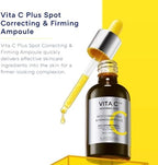 MISSHA Vita C Plus Spot Correcting & Firming Ampoule, Vitamin C Serum, Korean Serum for Face, Korean Skin Care For Aging Dull skin, Dark spots, 1.01 Fl oz/30ml