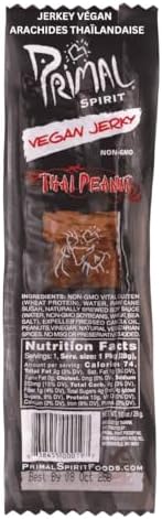 Primal Spirit, Vegan Meat Alternative Jerky, Thai Peanut Flavor, 1 oz