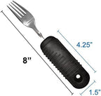 Rehabilitation Advantage Easy Grip Fork with Built-up Handle, Black