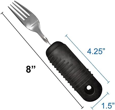 Rehabilitation Advantage Easy Grip Fork with Built-up Handle, Black