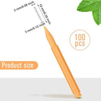Patelai 100 Pieces Braces Dental Brush for Cleaner Interdental Toothpick Dental Tooth Flossing Head Oral Hygiene Flosser Toothpick Cleaners Tooth Tool(Orange,Ideal Size)