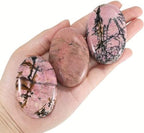 Rhodonite Crystal Palm Stone, Worry Stones, Crystals and Healing Stones, Polished Rocks, Natural Gemstones, Chakra Stones for Healing Crystals Daily Use