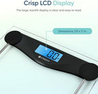 Etekcity Digital Body Weight Bathroom Scale, Large Blue LCD Backlight Display, High Precision Measurements, 6mm Tempered Glass, 400 Pounds, Black