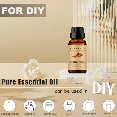 100% Pure and Natural Cinnamon Essential Oil - 10ML Aromatherapy Diffuser - 0.33 Fl Oz