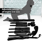 7-Pcs BDSM Kit for Beginners, Black Bondage Set for Couples with Adjustable Wrist & Ankle Cuffs, Collar, Blindfold, Ball Gag, Flogger & Ropes, Complete Adult Toy