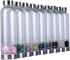 PAHION Natural Crystal Water Bottle Healing Elixir Quartz Reusable Gem Glass Bottle For Making Elixir Infused Water With Crystal Energy Infused Gemwater 550 Ml
