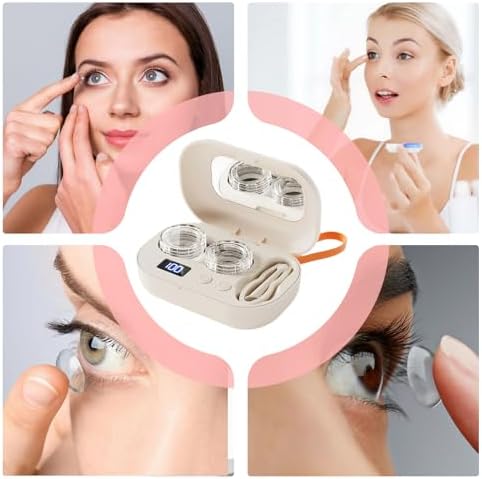 Contact Lens Cleaner Machine - Ultrasonic Small Daily Supplies | Contact Lens Case,for Gym Sports Running Fitness Outdoor Travel Office Hotel
