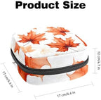 Period Bags for School, Sanitary Napkin Storage Bag for Feminine Pads, Maple Leaves Ladies Menstrual Cup Pouch Sanitary Pads Organizer