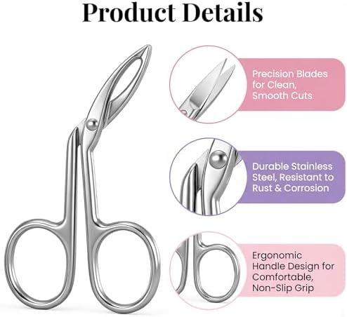 2Pcs Eyebrow Tweezers Scissor Precision Stainless Steel Flat Straight Tip Eyebrow Facial Remover for Hair Plucker Women and Men Facial Hair