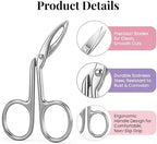 2Pcs Eyebrow Tweezers Scissor Precision Stainless Steel Flat Straight Tip Eyebrow Facial Remover for Hair Plucker Women and Men Facial Hair