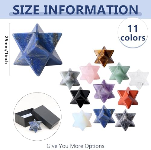QINJIEJIE Lapis Lazuli Merkaba Crystal Natural Healing Stones Sacred Meditation Energy Generator 1" Reiki 3D Star Dodecahedron Crystal Grid Home Decor Protection Cleansing Spiritual Gifts