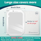 Transparent Film Dressing 6'' x 8'' Box of 12 - Waterproof Bandages for Swimming, Showering, Wounds, Post Surgical Shower or IV Shield, Tattoo Aftercare Bandage, Scar Therapy, Adhesive Patches