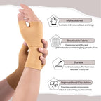 1 Pair Copper Compression Wrist Brace, Carpal Tunnel Wrist Brace Night Support, Wrist Compression Sleeve for Arthritis, Wrist Support for Women, Compression Wrist Sleeve for Join Pain(Beige,M)