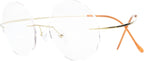 Eyekepper Titanium Rimless Round Eyeglasses 48mm Circle Optical Frame Gold