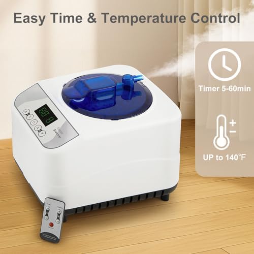Sauna Steamer Machine for Home, 1300W 1.8qt Steam Generator, Portable Steamer Pot with Remote Control, Oil Diffuser, 5-60 min Timer, 9 Levels, Heat up to 140°F
