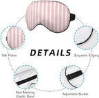 Striped Eye Mask Sleeping Mask Pink and White Stripes Sleep Masks Silky Soft Eye Cover for Women Men Shading Blindfold for Air Travel Sleeping