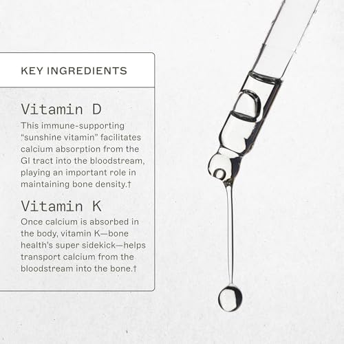 Amy Myers MD Vitamin D3/K2 Liquid - Supports Bone Health, Immune Function & Hormone Balance - High Absorption - Non-Dairy, Gluten-Free - 1 fl oz (30 Servings)