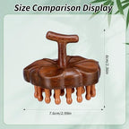 ElevateTech Wooden Scalp Massager Comb for Promote Hair Growth, Natural Wooden Hair Brush Portable Handheld Head Gua Sha Brush Round Anti-Static Head Massage Tool for Men Women Spa