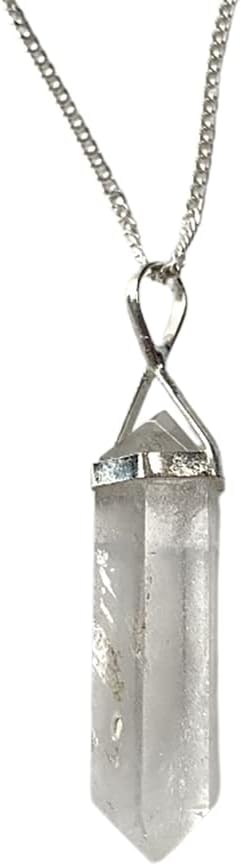 VIE Double Point Pencil Pendant, Silver Chain