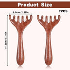 2 PCS Wooden Massage Comb 6 Claws, Wooden Head Foot Massager Scalp, Wood Therapy Massage Tools for Head, Back, Legs, Feet, Wood Scalp Massager for Father's Day and Mother's Day Gifts