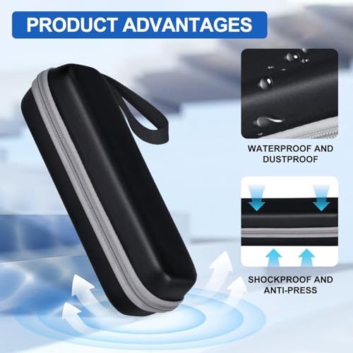 Toothbrush Travel Case for Oral-B/Oral-B Pro 1000 1500 5000 7000 7500 6000 9600/ Phlips Sonicare 4100 5100 1100 6100 5300 Electric Toothbrush, Portable Hard Protective Storage Bag (Black)